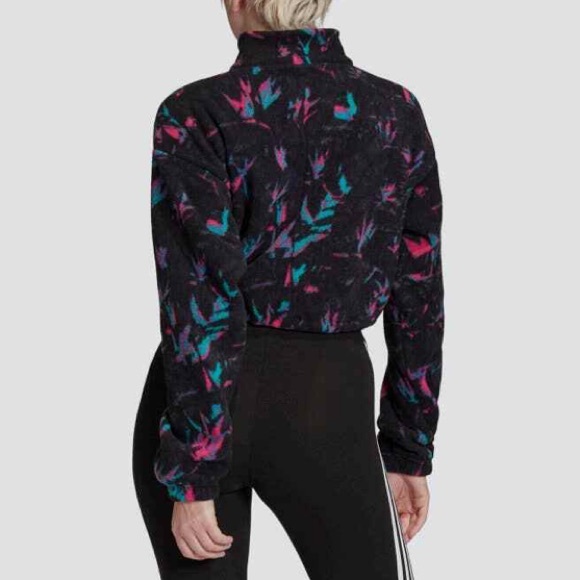 ADIDAS 1/4 ZIP FLEECE CROPPED JACKET💖 - Picture 2 of 15